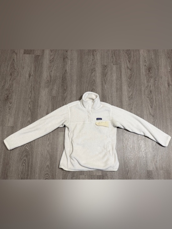 Patagonia Other - Patagonia Girls M Ivory Re-Tool Snap T Fleece Pullover Polartec Jacket